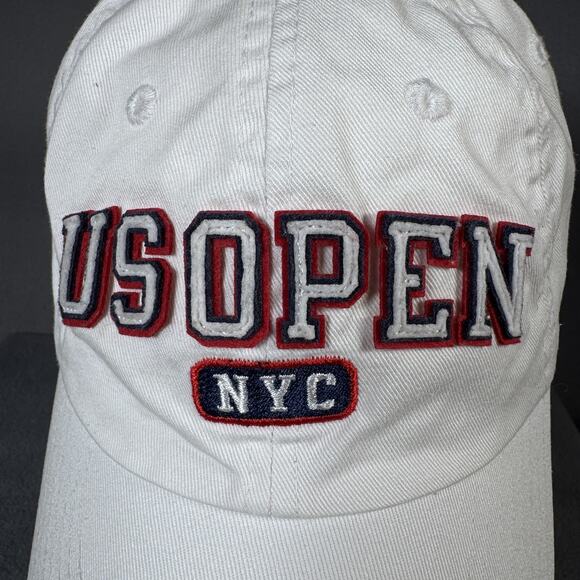 US Open Hat Cap Strap Back Mens White Tennis NYC 2015 Tournament Embroidered - Picture 5 of 12